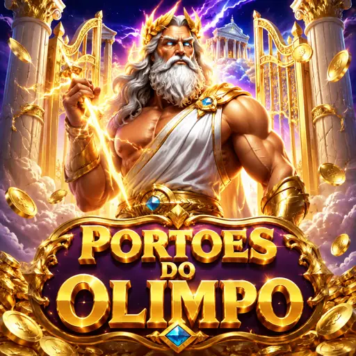 Capa do Gates of Olympus com Zeus e portais dourados